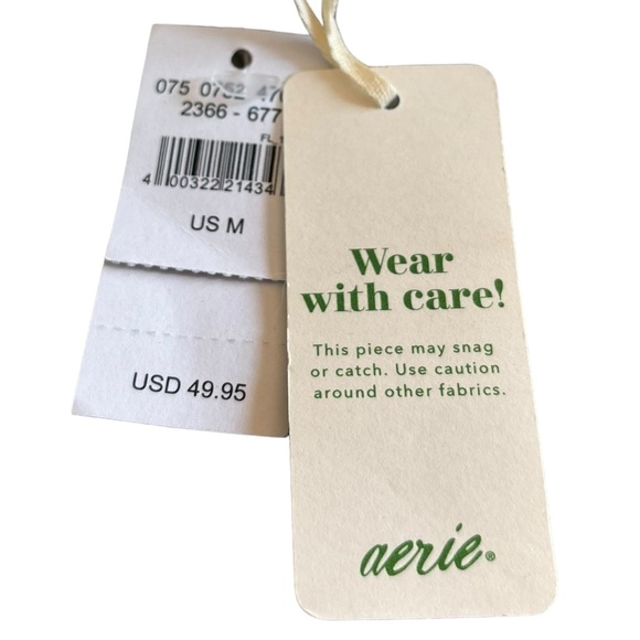 Aerie crochet bikini halter top with ties/ring detail NWT Women’s Medium - Picture 6 of 7